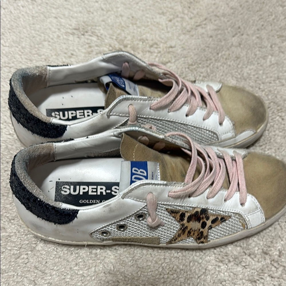 Golden Goose Leopard Accent Sneakers